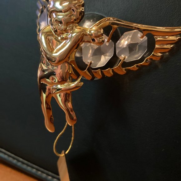 CRYSTAL CREATIONS 24K GOLD PLATED ANGEL HANGER NEW - Picture 2 of 4